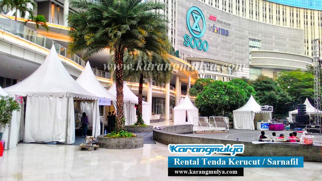 Rental / Penyewaan / Sewa Tenda Kembangan Selatan, Kembangan, Jakarta Barat, Rental Tenda Kerucut atau Tenda Sarnafil dengan ukuran 3x3 dan 5x5 meter Harga murah