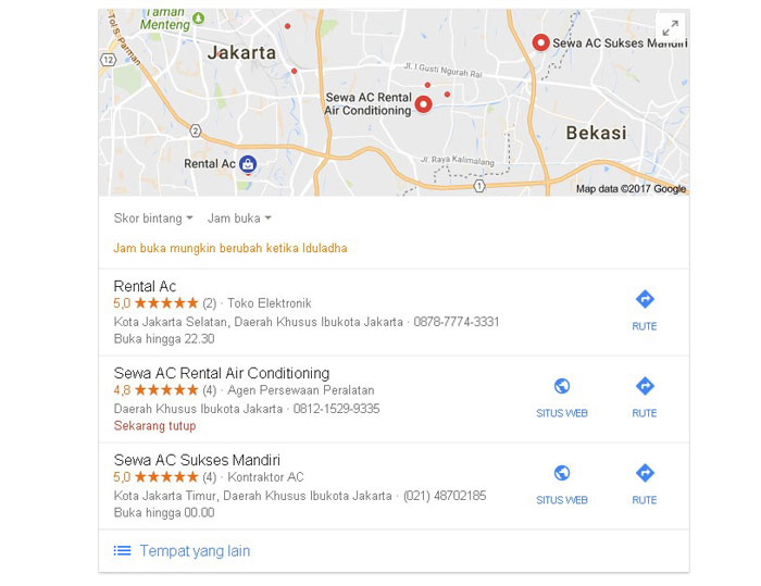 Cara Mencari Jasa Sewa AC Jakarta Melalui Internet atau secara online bagi konsumen dan calon konsumen agar lebih tepat melalui website pencarian dan Sosial Media
