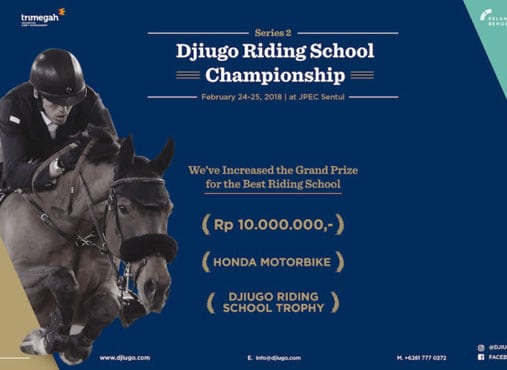 Guna Memperkenalkan aplikasi Djiugo diselenggarakanlah Djiugo Riding School Championship 2017-2018 Depok, Jawa barat, Indonesia